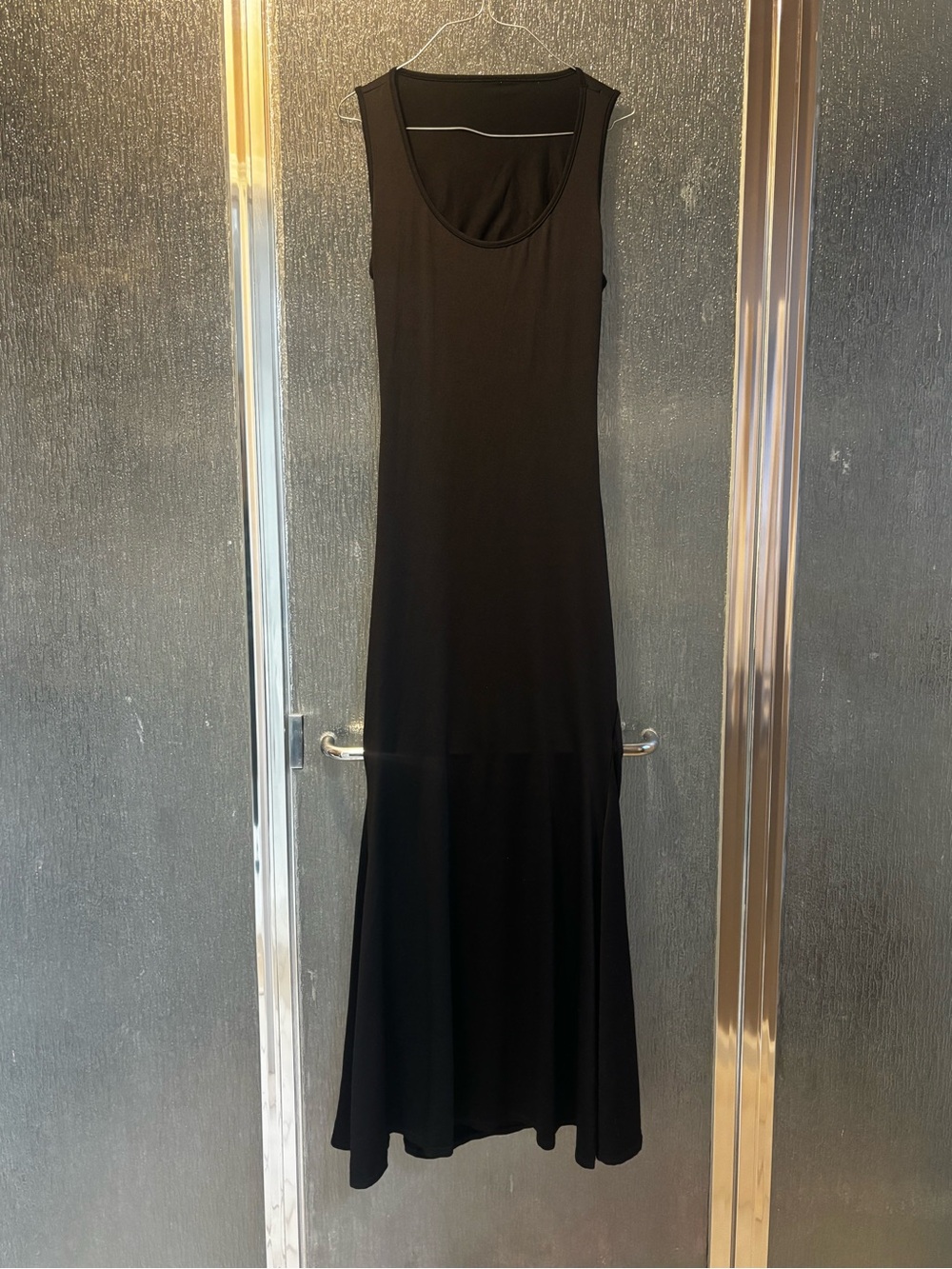 Backless Black Maxi Dress with Scoop Neck